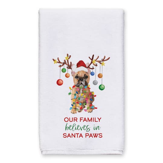 Frenchie Christmas Tree Tea Towel, 2ct.